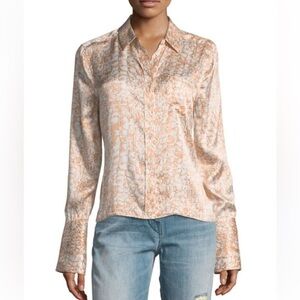 Equipment Huntley crocodile print silk satin shirt